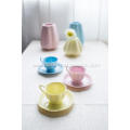 Colorful Ceramic Coffee Cup and Saucer